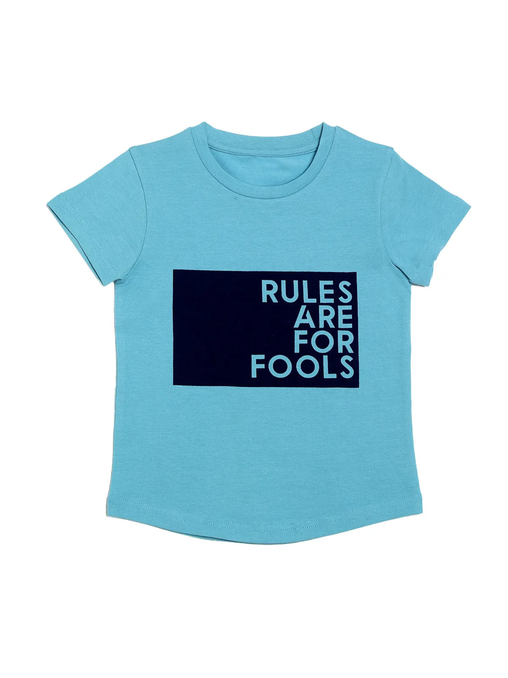 Door74 Unisex Blue Rules Are For Fools Printed Round Neck T-Shirt image 0
