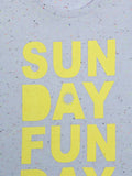 Door74 Unisex Blue Sunday Funday Ptinted Round Neck T-Shirt image 0