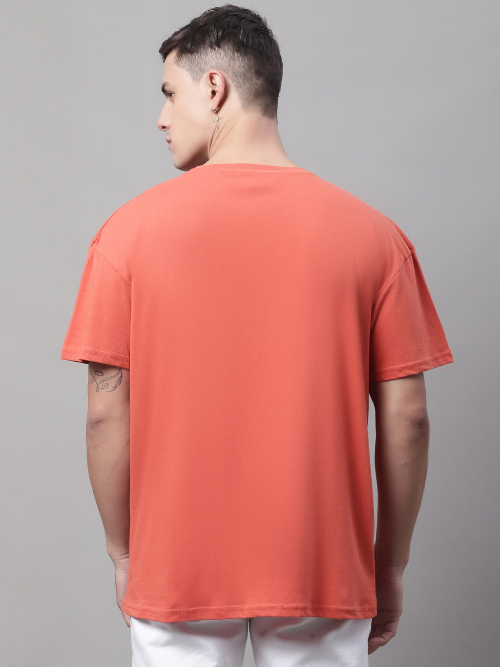 DOOR74 MENS BUDDY PRINTED RUST COLOR OVERSIZE FIT TSHIRT image 6
