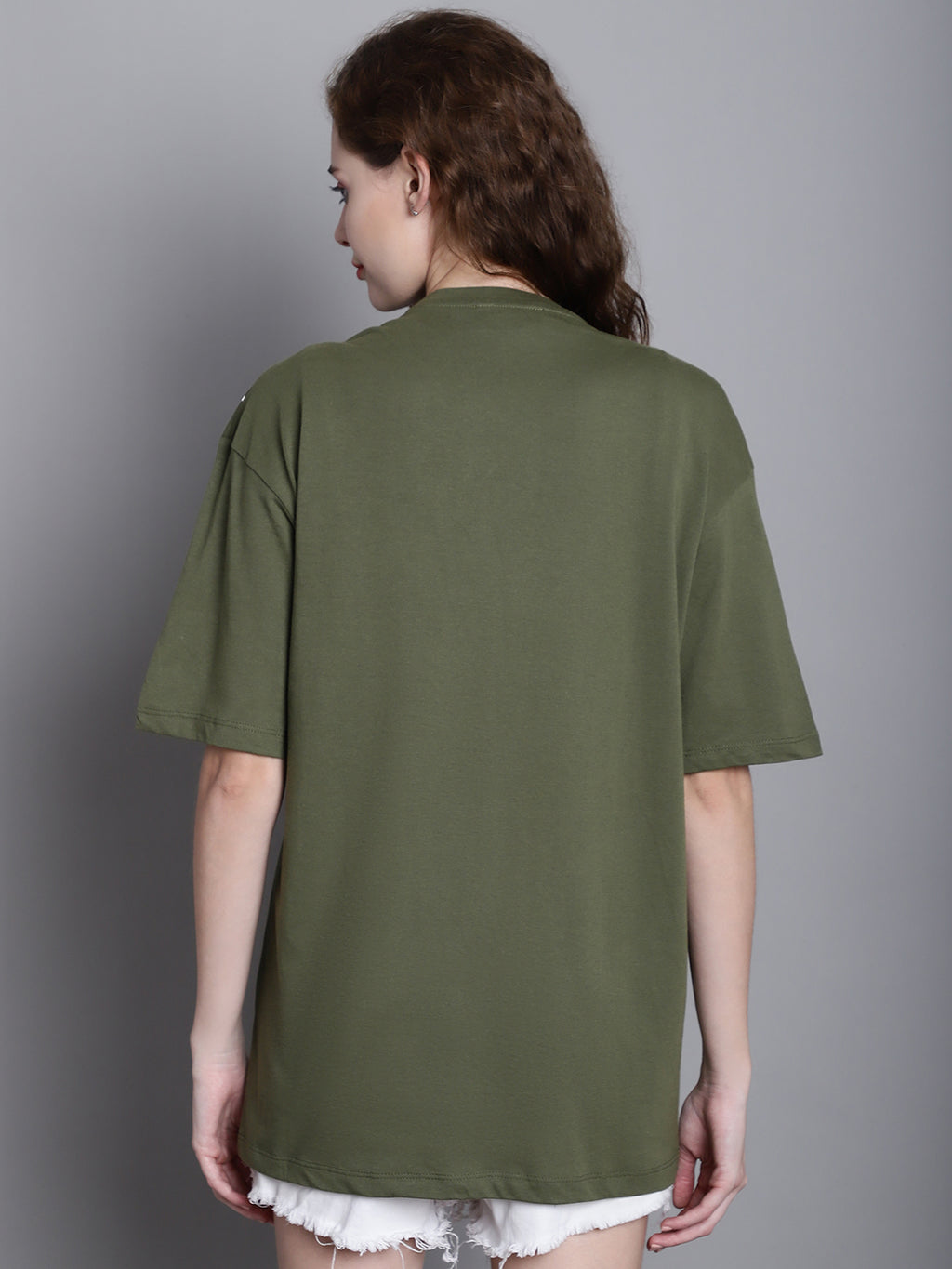 Women's Floral Printed Drop Shoulder Sleeves Oversized T-Shirt image 5
