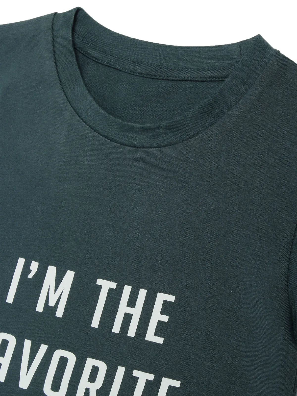 Door74 Unisex Green Favorite Child Printed Round Neck T-Shirt - 7-8Y image