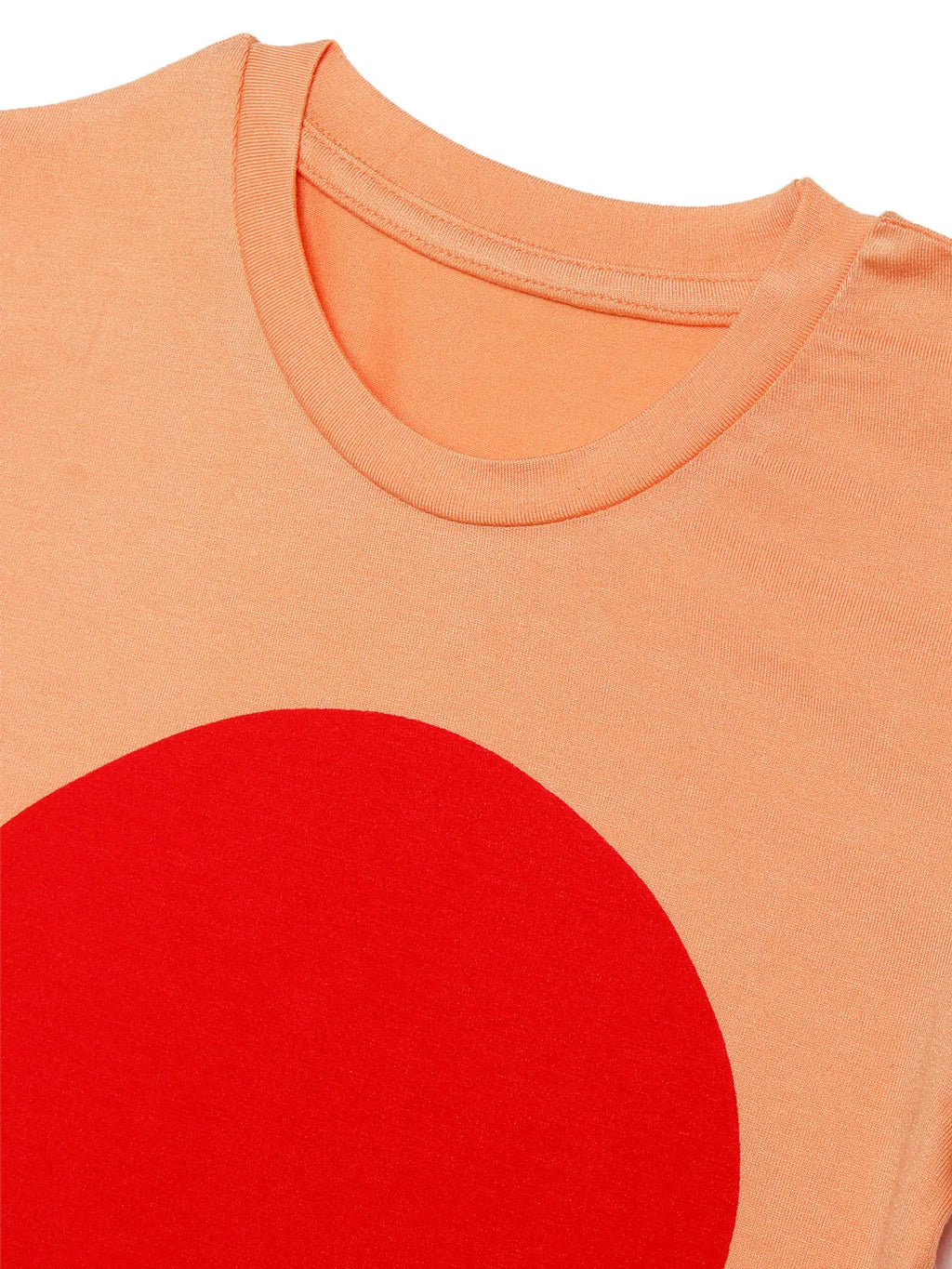 Door74 Unisex Peach Balloon Printed Round Neck T-Shirt - 3-4Y image