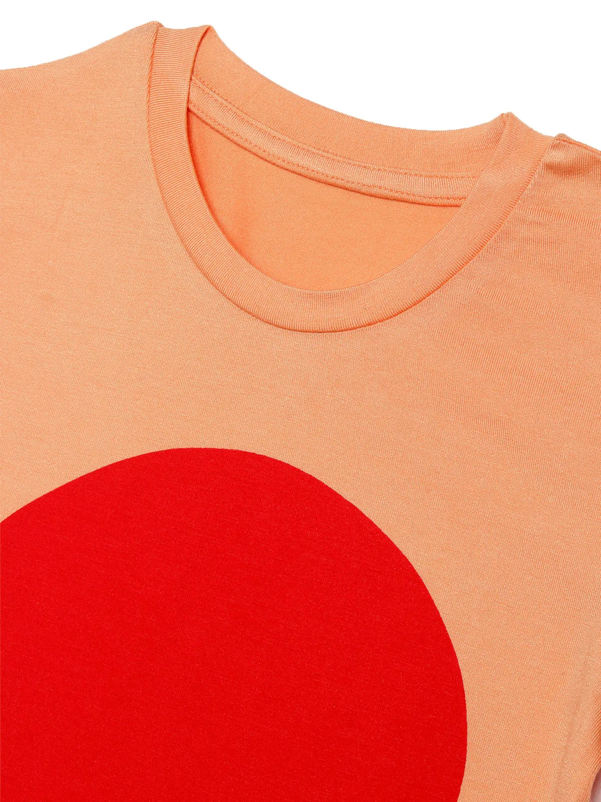 Door74 Unisex Peach Balloon Printed Round Neck T-Shirt - 3-4Y image
