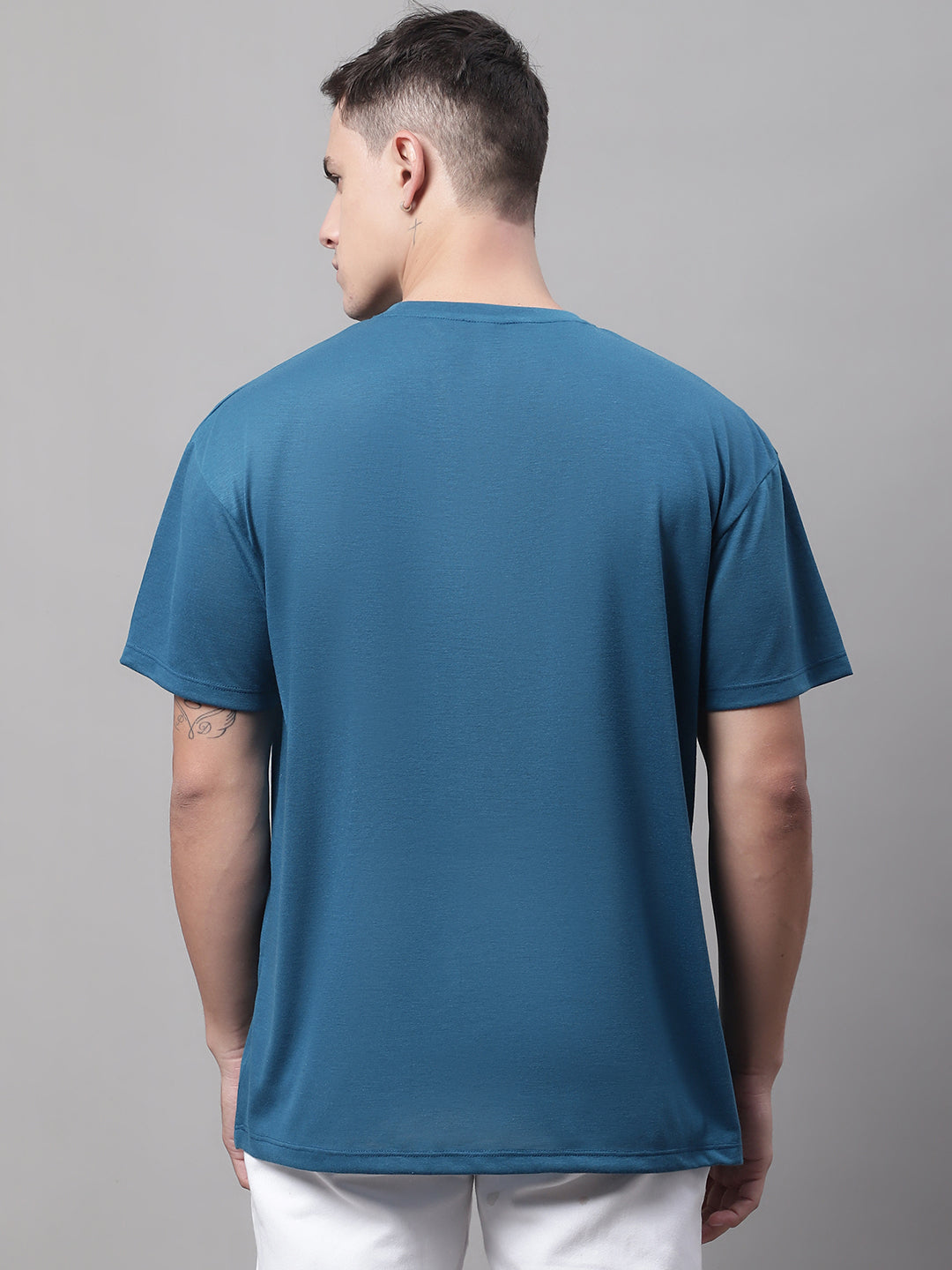 DOOR74 MENS LEGEND PRINTED TEAL COLOR OVERSIZE FIT TSHIRT image 2