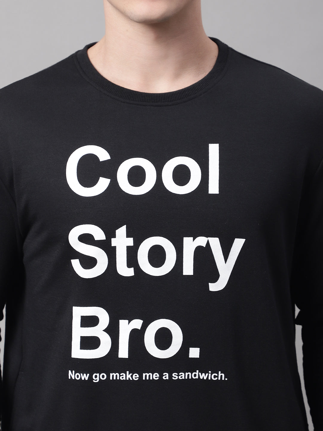 COOL STORY BRO Printed Black-Color Regular-Fit Sweatshirt image 2