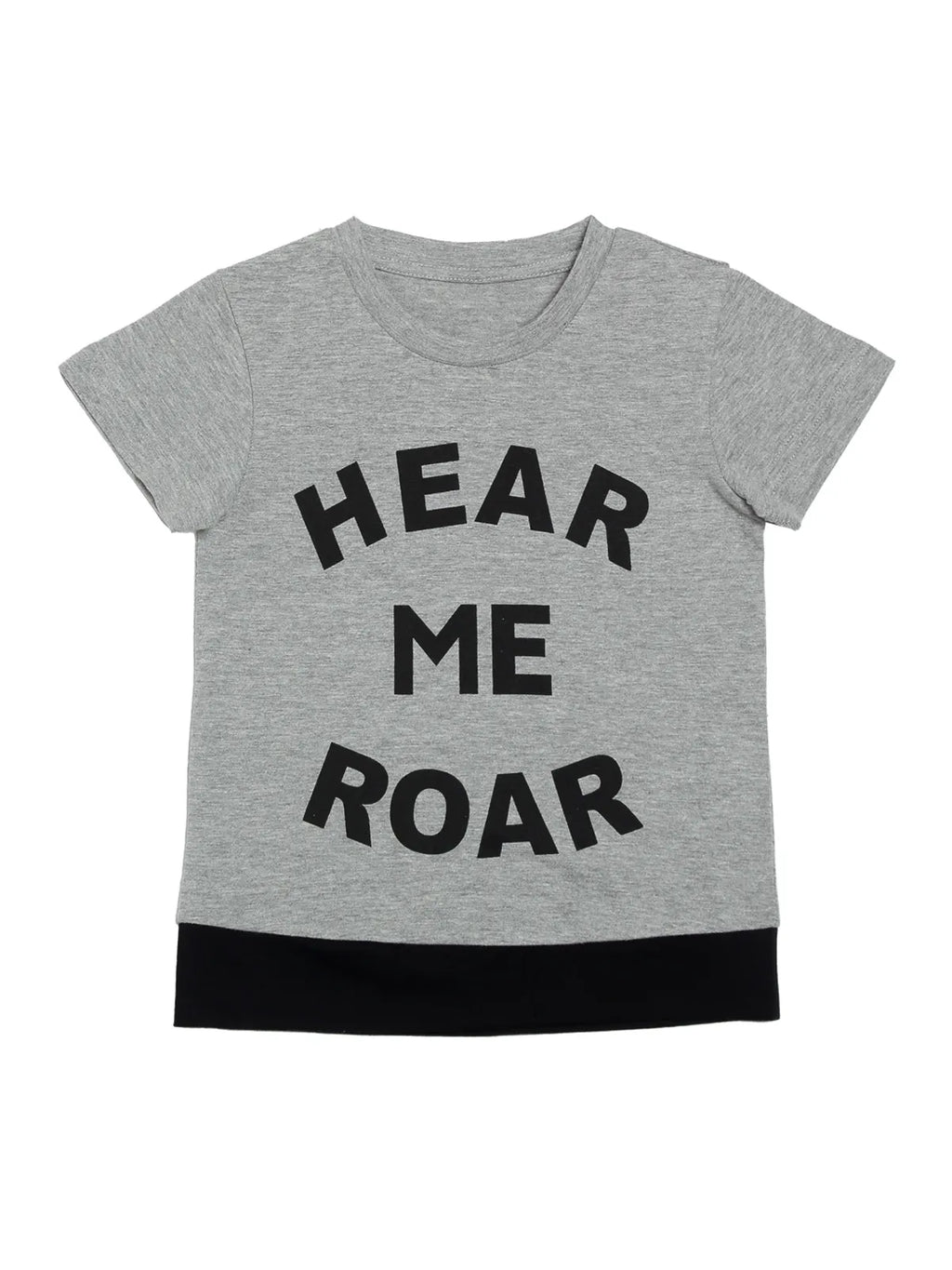 Door74 Unisex Grey Hear Me Roap Printed Round Neck T-Shirt image 0