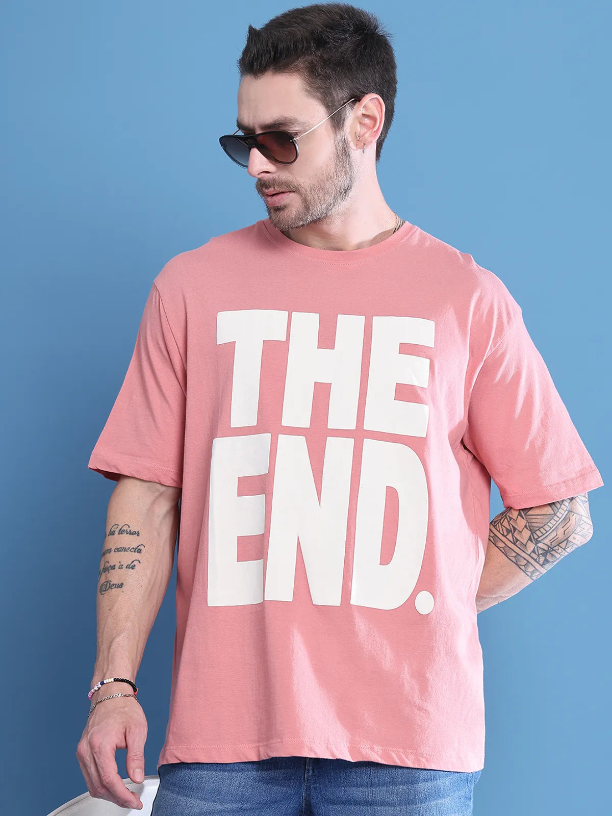 Pink The End Oversized T-Shirt for Men